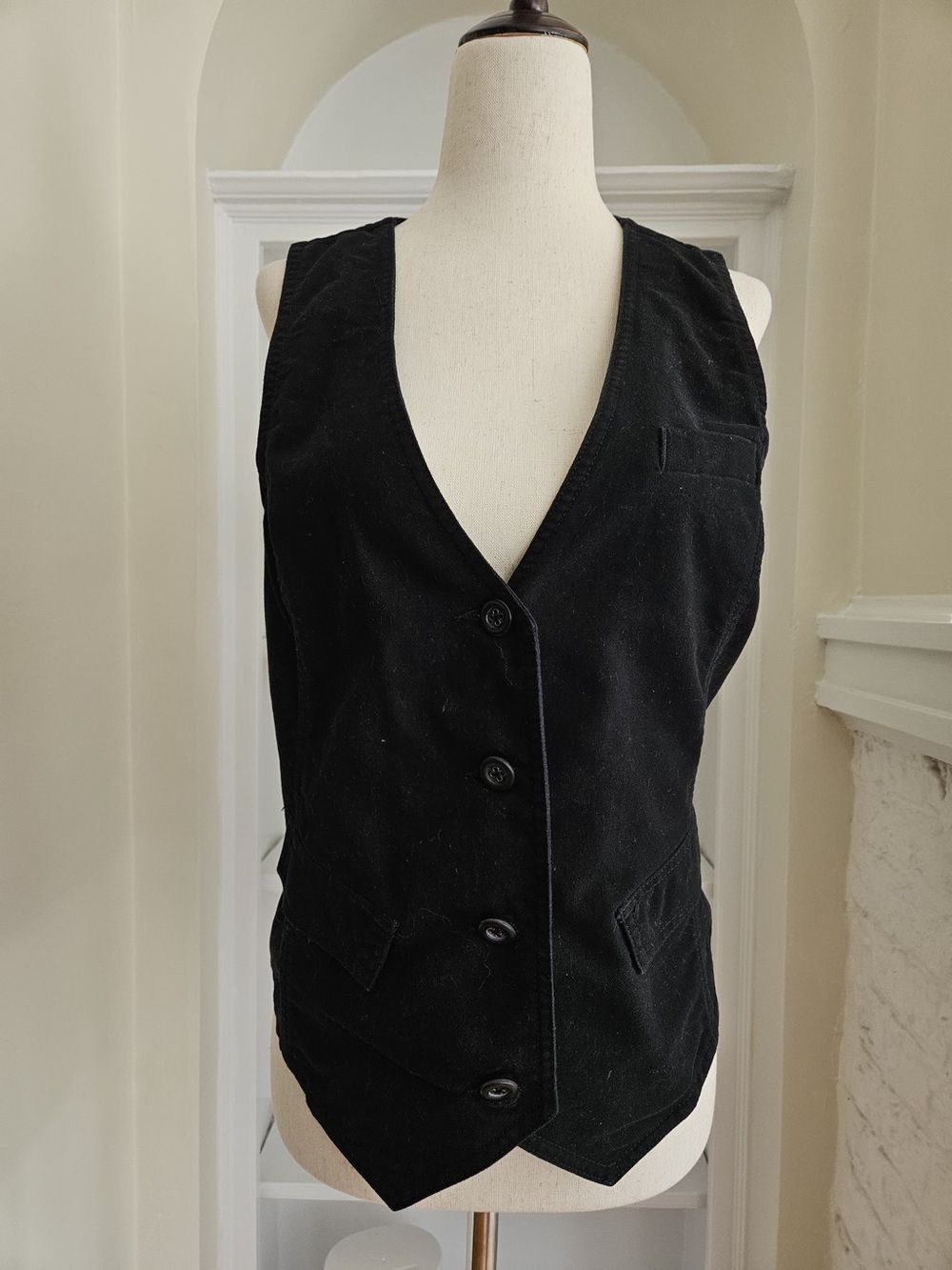 Vintage Old Navy -L- Black Classic Vest Belted in Back